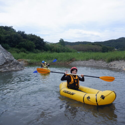 埼玉旅　寄居町で川遊び　サンブリンガー　パックラフト　パックラフトツアー　４歳からご参加どうぞ　四歳から出来るラフティング