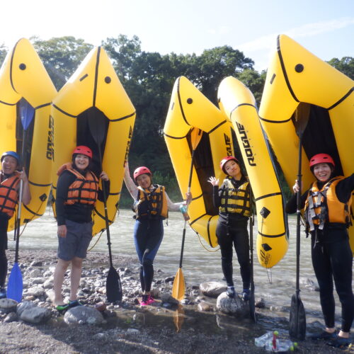 埼玉旅　寄居町で川遊び　サンブリンガー　パックラフト　パックラフトツアー　四歳から出来るラフティング